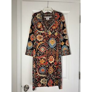 Women's Gretchen Scott Split Neck Dress Buttons Size Medium